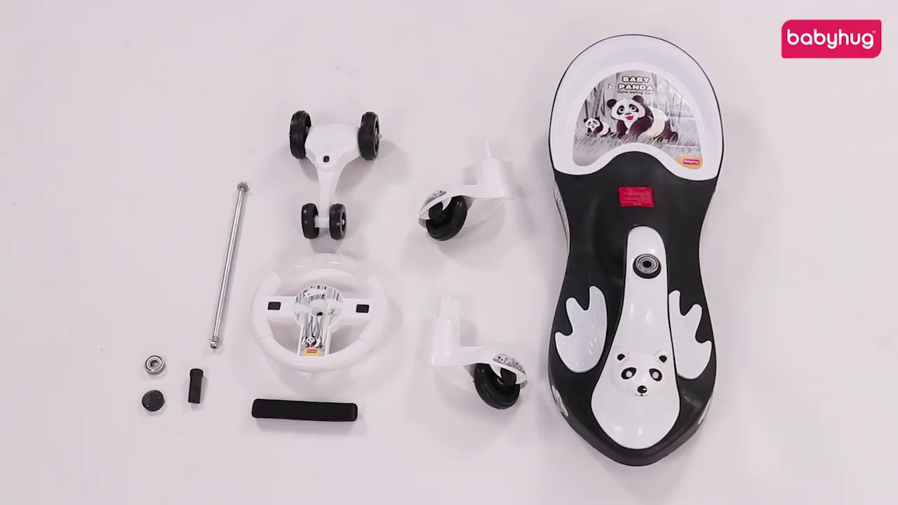 Babyhug Baby Panda Gyro Swing Car With Steering Wheel