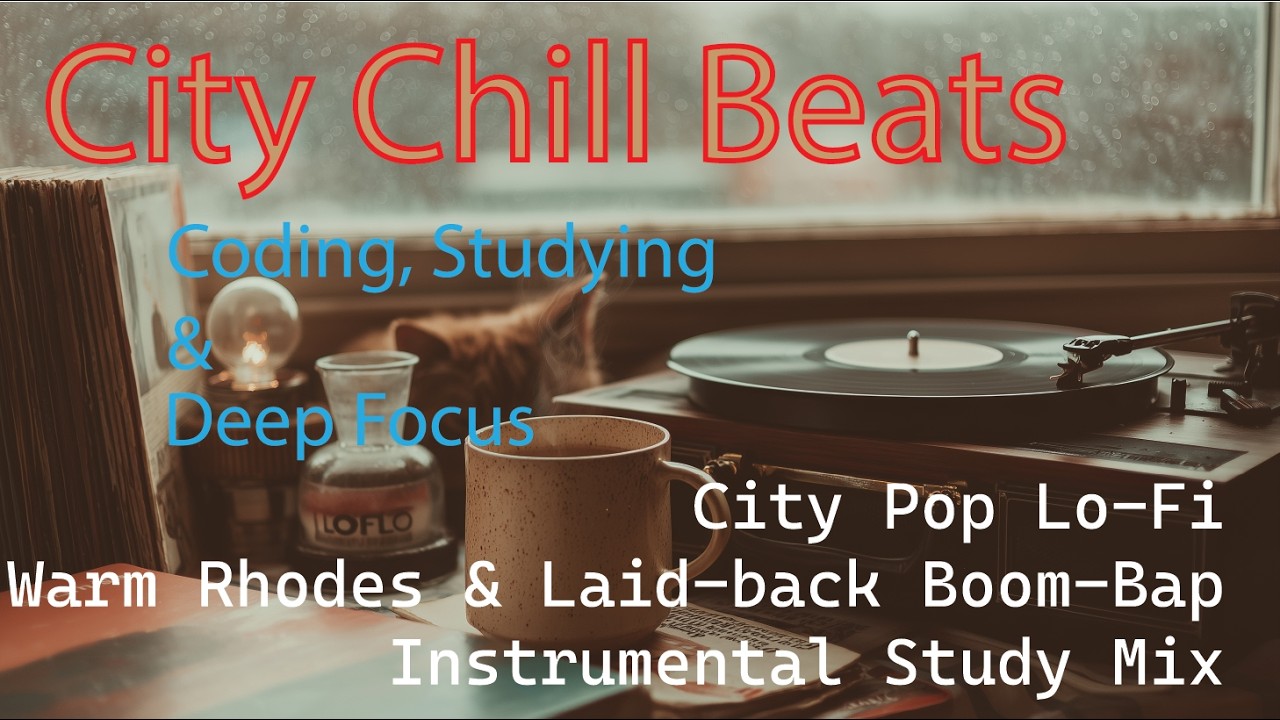 Cozy City Pop & Soft Rhodes ☕ 3 HOUR Mellow Boom-Bap | Warm Nostalgic Study Session