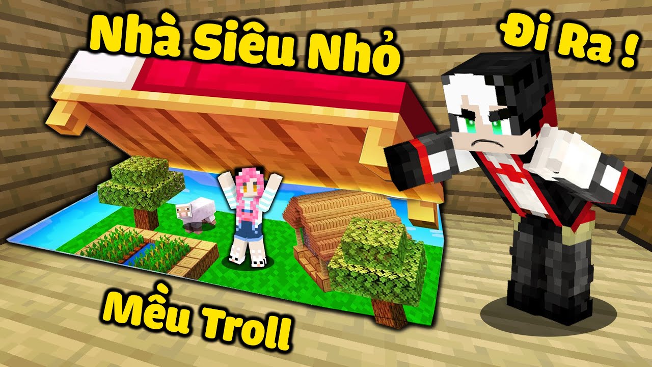 MỀU THỬ THÁCH ĐỘT NHẬP VÀO NHÀ REDHOOD TRONG MINECRAFT*REDHOOD PHÁT HIỆN NGÔI NHÀ TÍ HON DƯỚI GIƯỜNG
