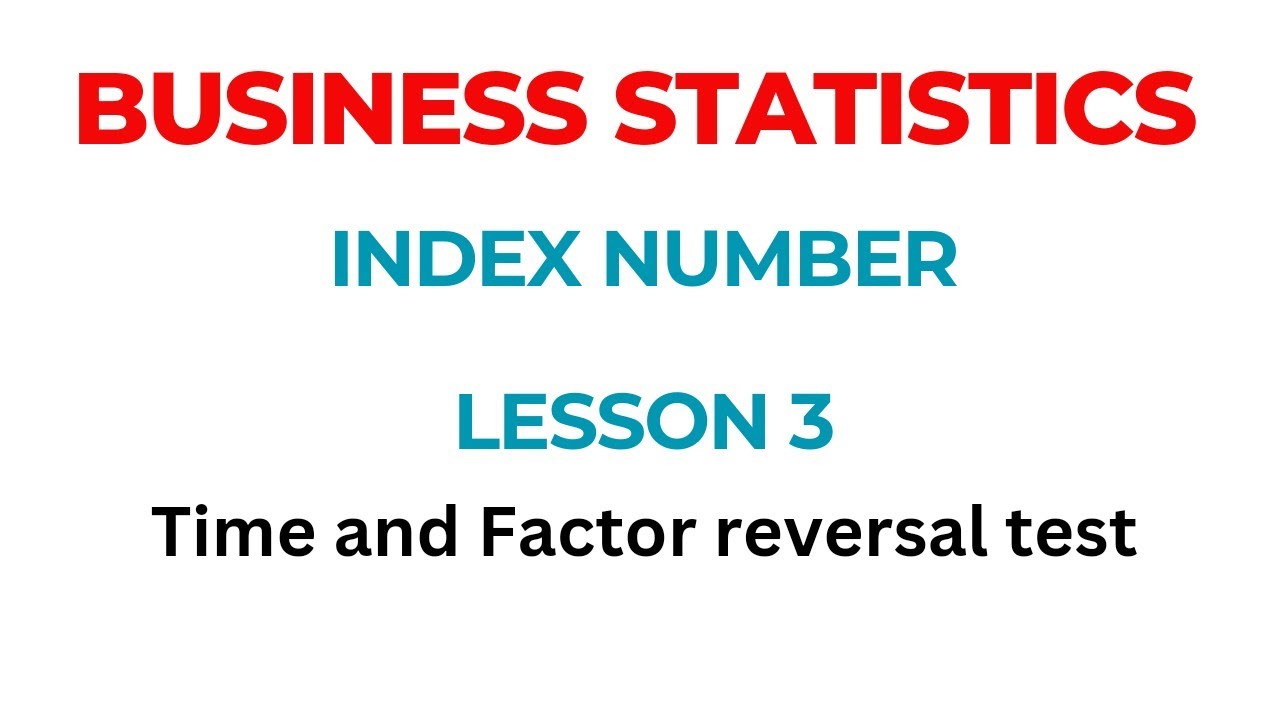 Time and Factor Reversal Test #businessstatisticsimportantquestion #indexnumber #businessstatistics