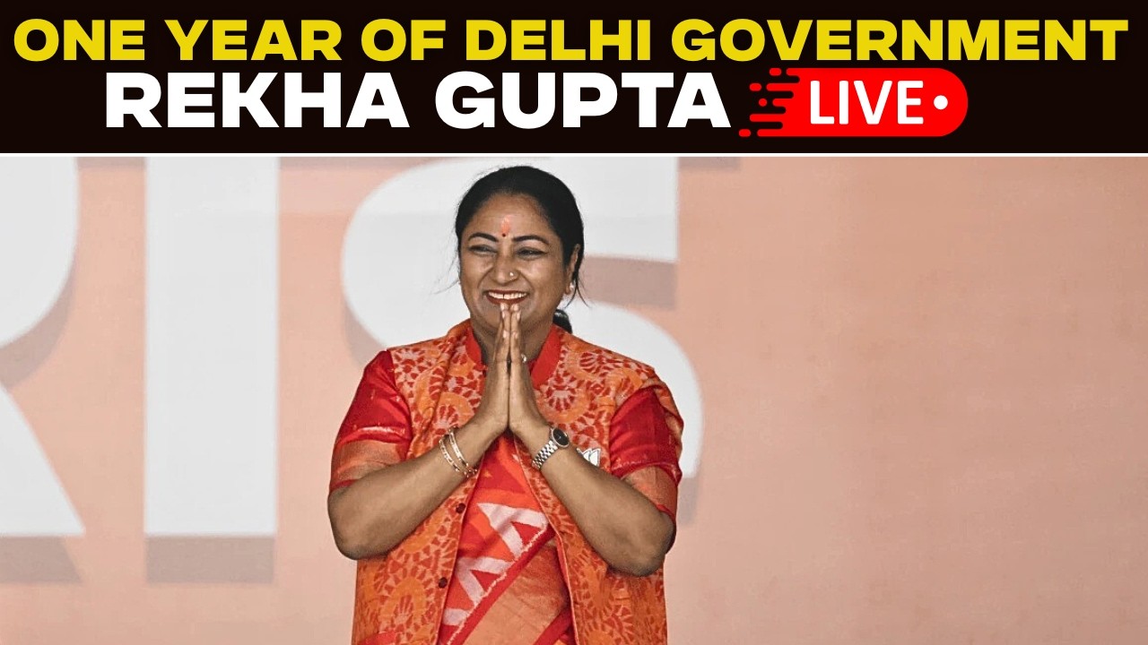 Watch live | Rekha gupta presents one year report card of delhi government | BJP