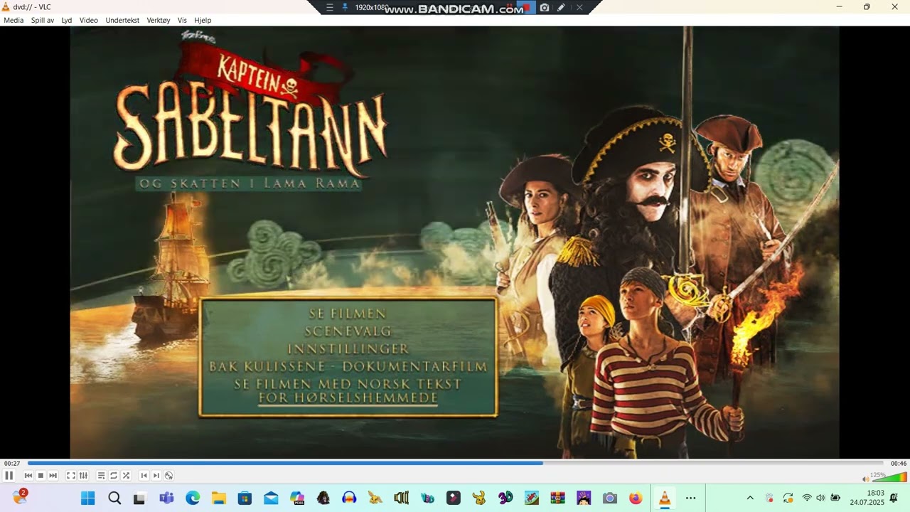 Kaptein Sabeltann og Skatten i Lama Rama DVD Menu (2015)