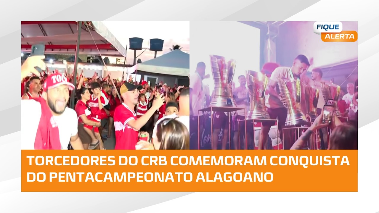 Torcida do CRB lota estacionamento do Rei Pelé na comemoração do pentacampeonato alagoano