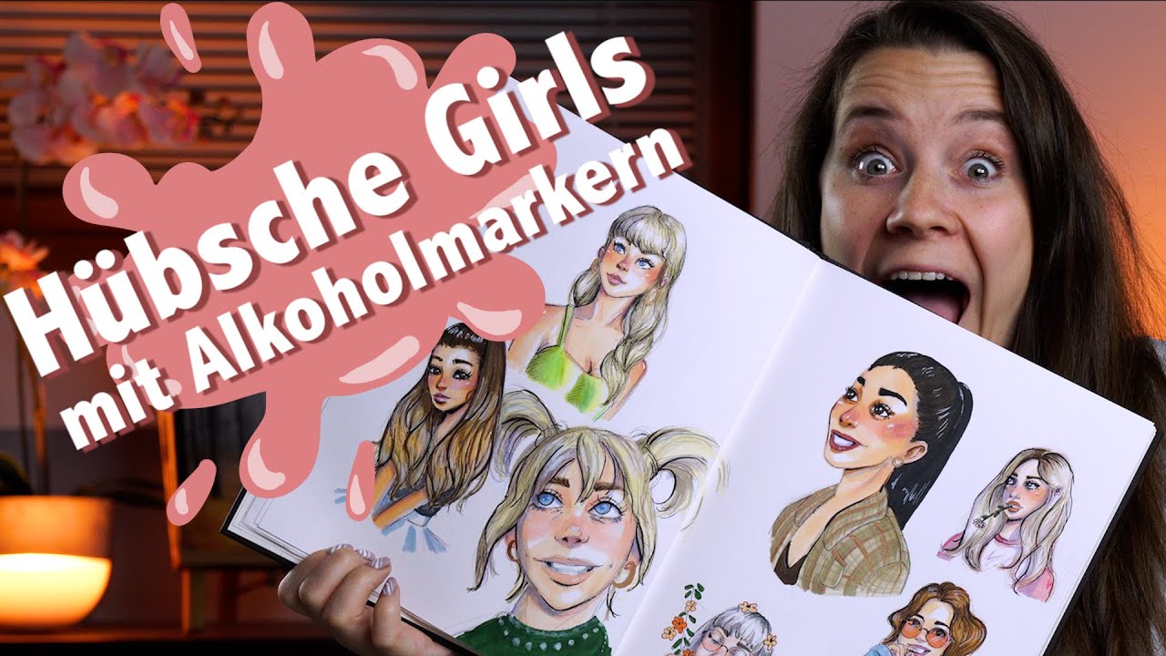 Hübsche Girls mit Alkoholmarkern