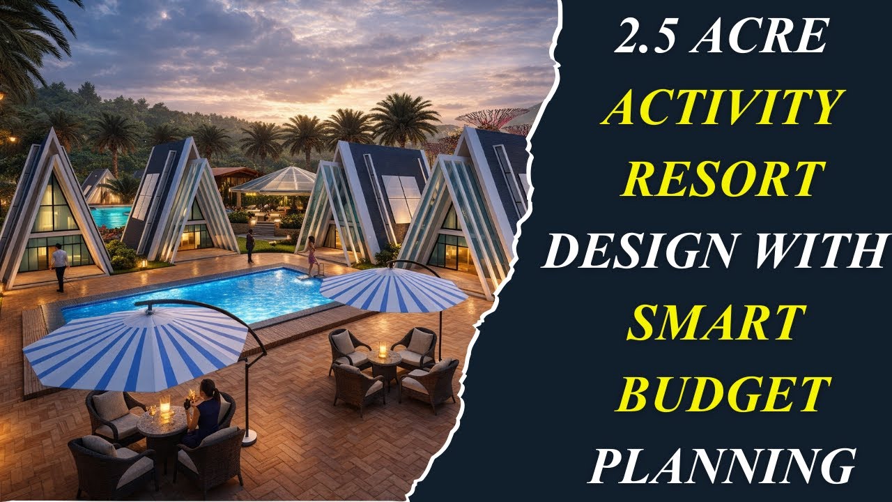 2.5 ACRE RESORT DESIGN ! 2.5 ACRE RESORT WITH CONSTRUCTION COST
