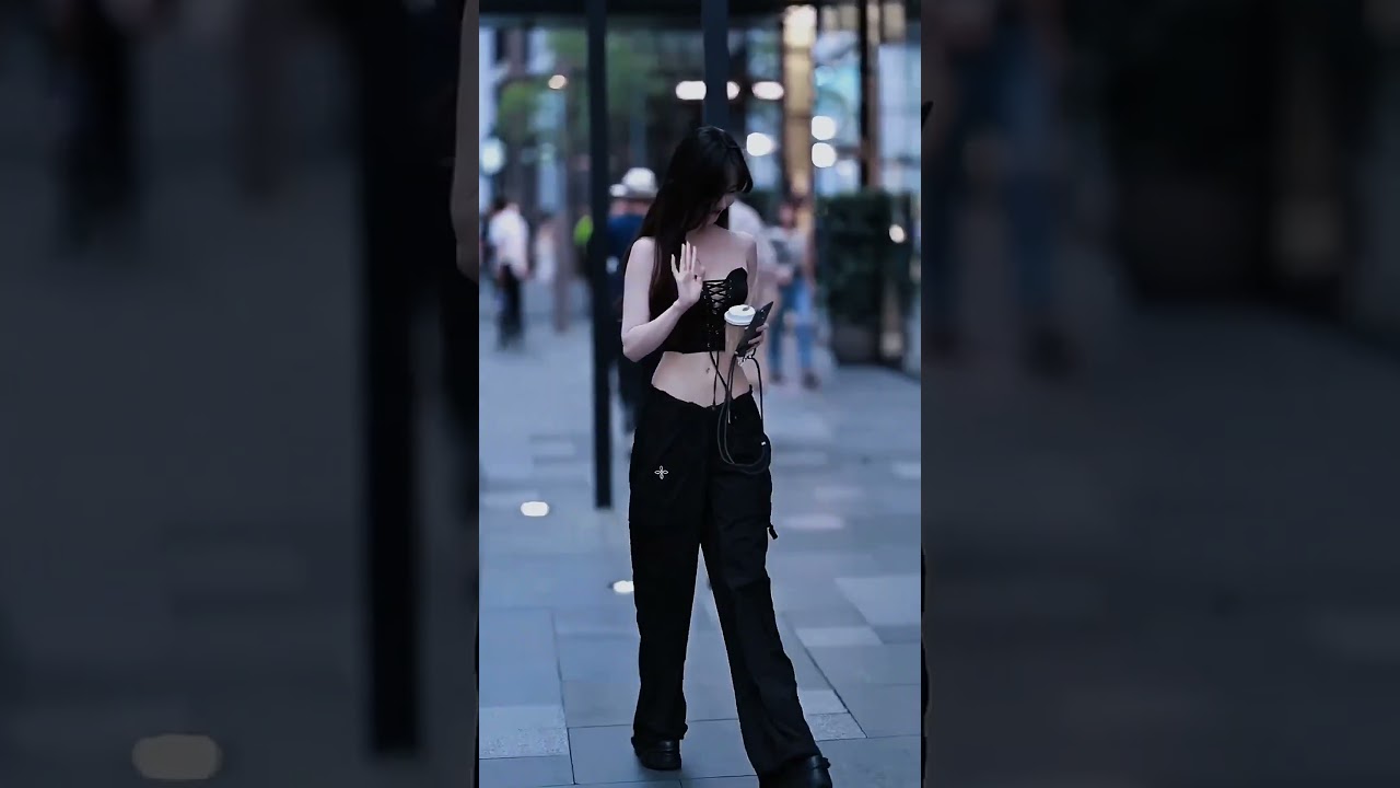 Beautiful chinese girl street fashion outfits style 