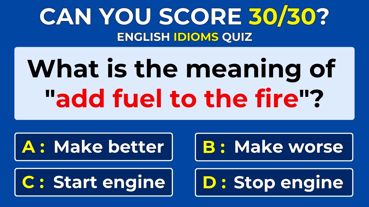 English Idioms Quiz | Can You Score 30/30? #Challenge 68