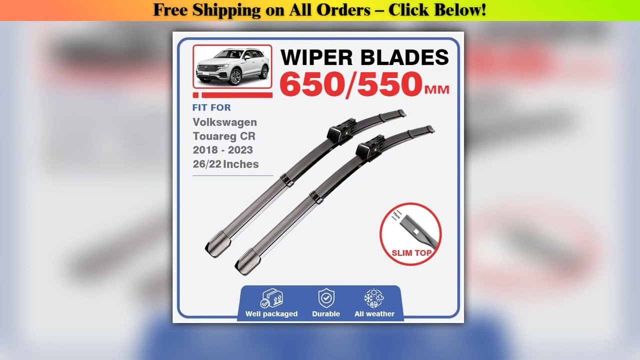 Wiper Blades For Volkswagen VW Touareg CR 2018 2019 2020 2021 2022 2023 CR7 Front Rear Windshield