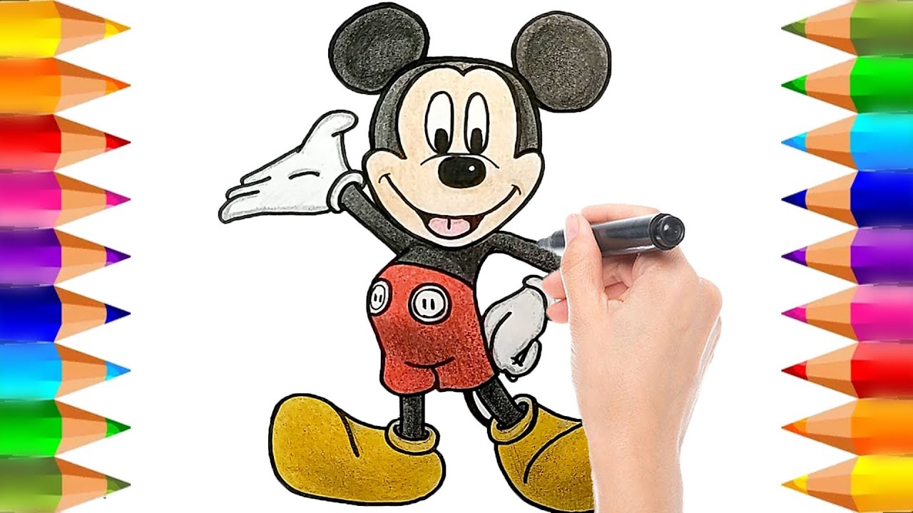 Mickey Mouse | Dibujo para Dibujar y Colorear | Dibujos para niños