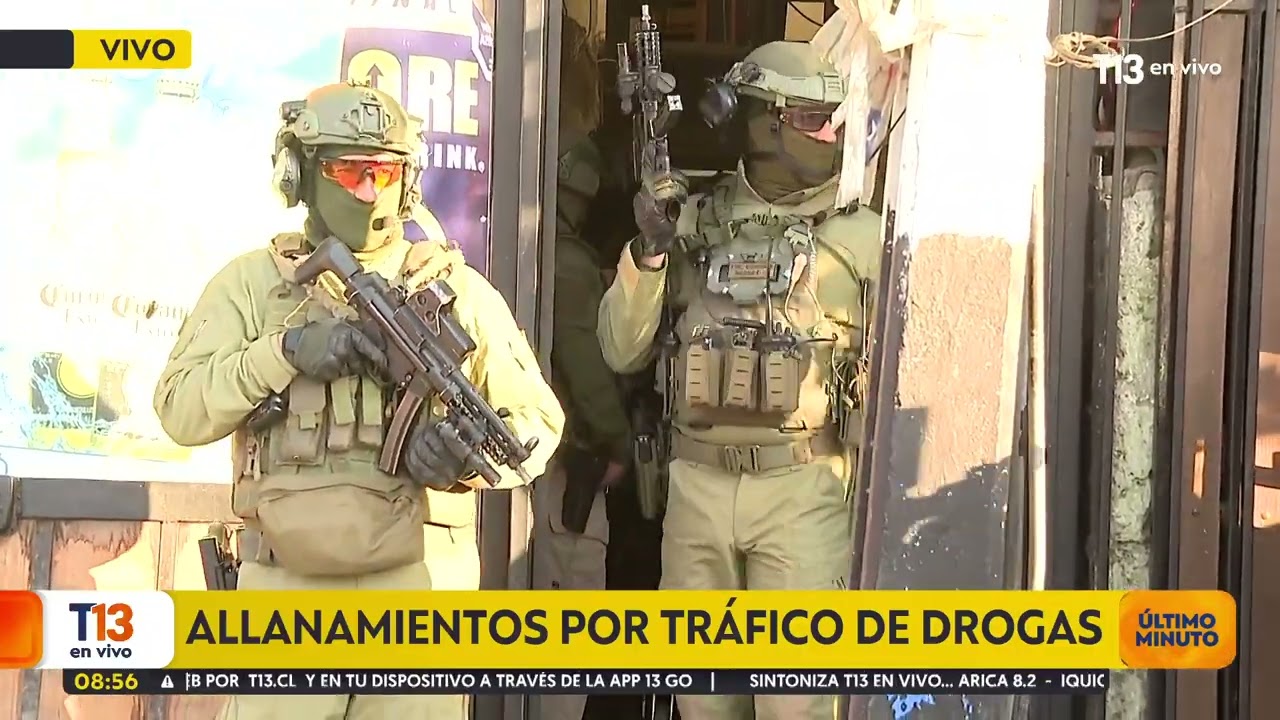 Carabineros realiza allanamientos por tr&aacute;fico de drogas
