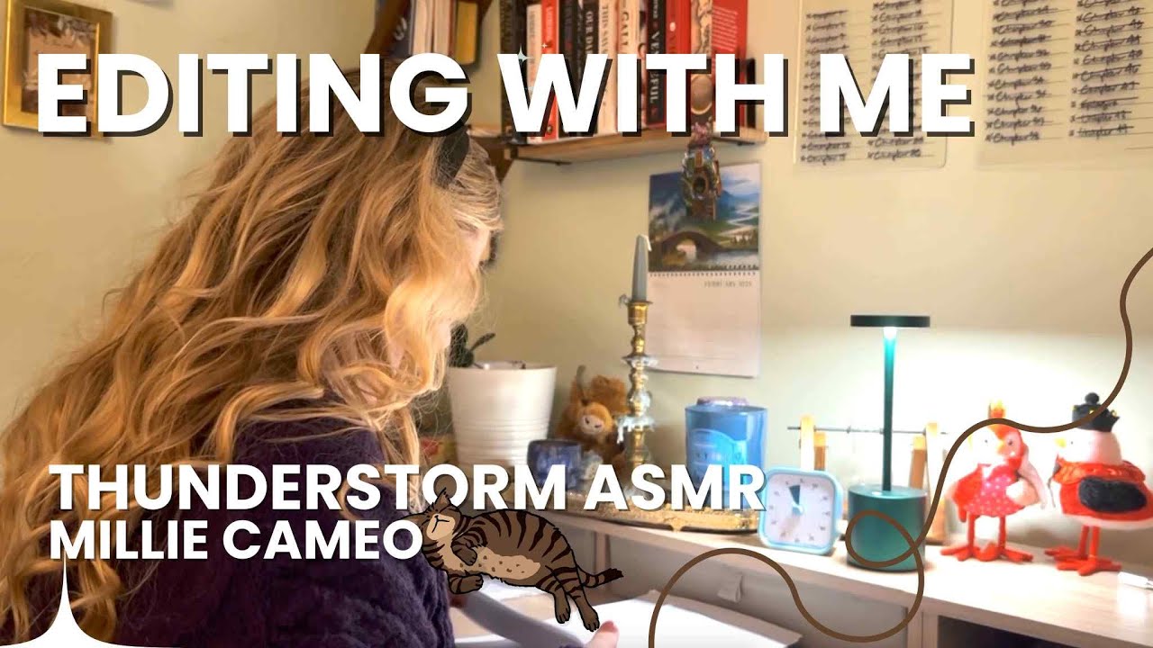 Edit with me | 1 hour | Thunderstorm ASMR | Millie Cameo