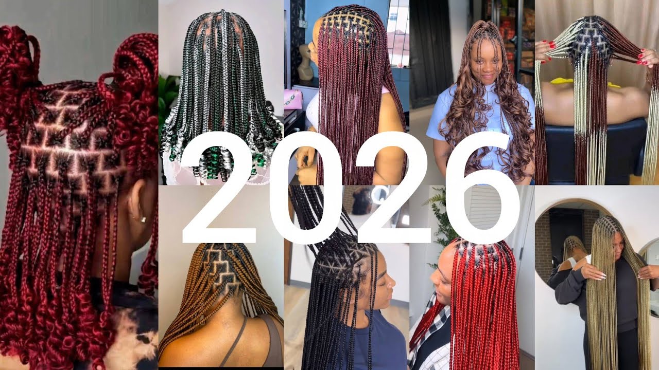 2026 KNOTLESS BOX BRAID HAIRSTYLES/FRENCH CURLS HAIRSTYLES/BOHO KNOTLESS BRAID HAIRSTYLES #VIRAL 