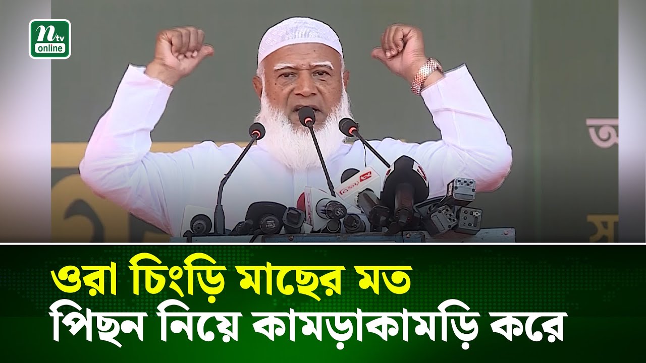 একদল শুধু পিছন নিয়ে কামড়াকামড়ি করে, এরা চিংড়ি মাছের মতন | Jamaat Amir | NTV News