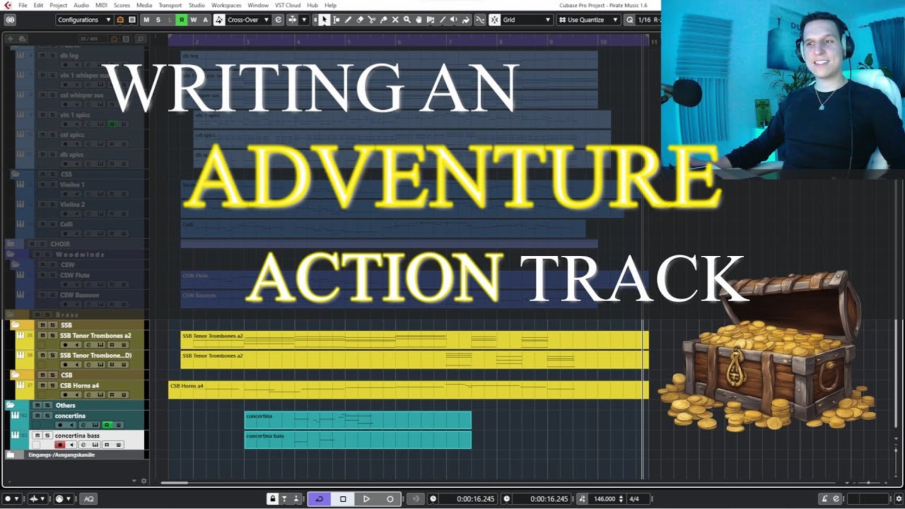 Composing an Adventure Action Track | Tutorial Cubase | Writing Cinematic Music | Orchestral Music