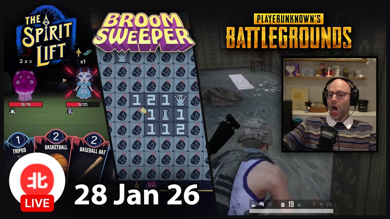 The Spirit Lift / BroomSweeper / PUBG: Battlegrounds - 28 Jan 2026 - Unofficial Northernlion VOD