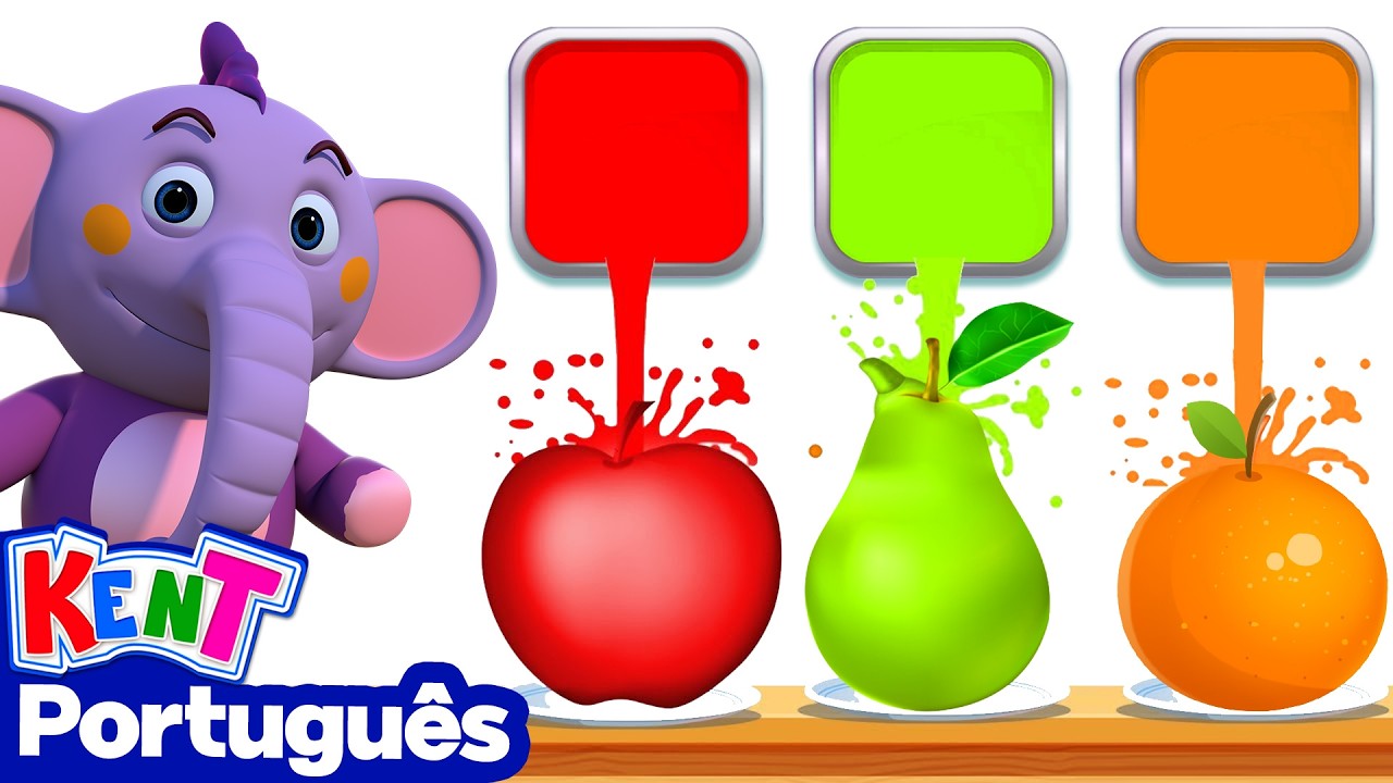 Aprenda Cores Com Frutas | Desenhos Animados | Kent o Elefante