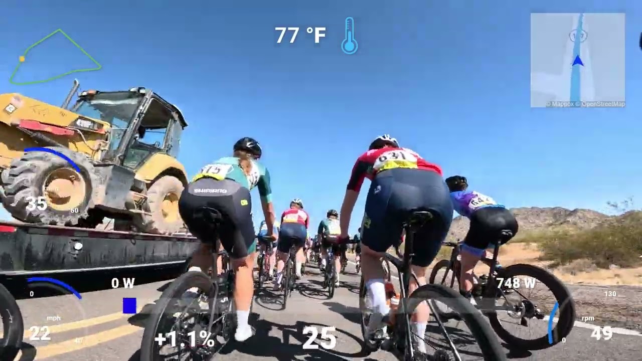 2025 Valley of the Sun Day 2 - Women's Pro12 Road Race (Raw Footage Crash at 1:18:8)