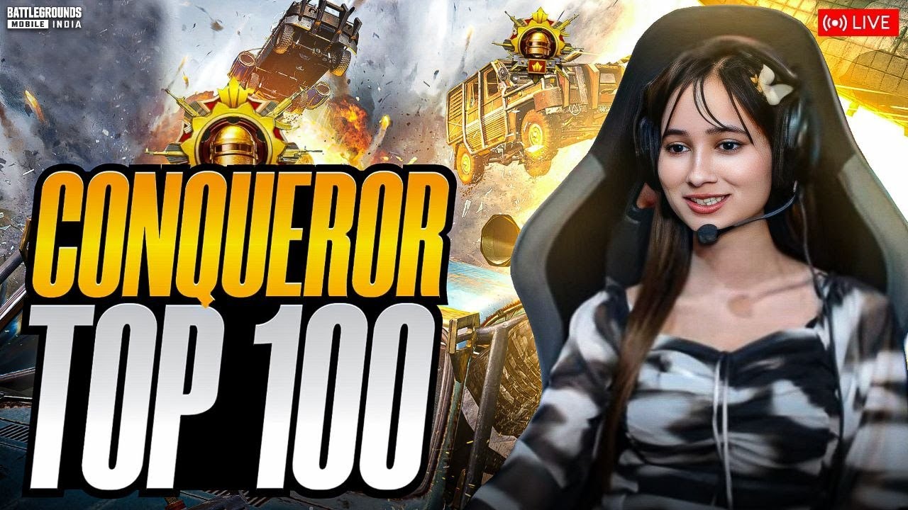 AKM+ 6X WALI KAUR OP HO KYA?😍TOP 100 CONQUEROR LIVE🔥 |#bgmilive #girlgamer #pubgmobile