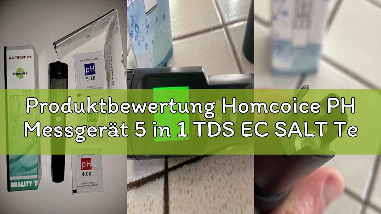 Produktbewertung Homcoice PH Messgerät 5 in 1 TDS EC SALT Temperatur pH Wert Messgerät IP67 wasserdi