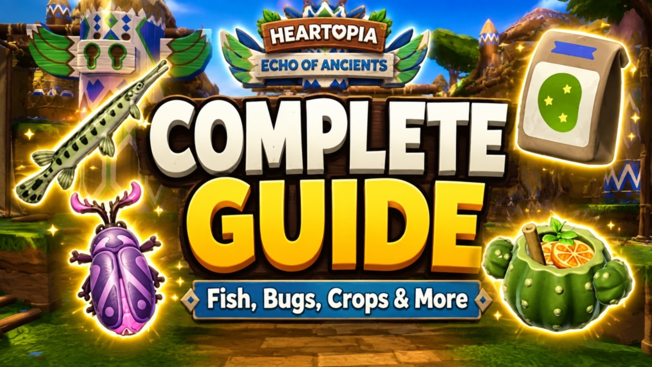 Echo of Ancients Complete Guide! 🦴 Recipes, Crops, Fish & Bug Locations