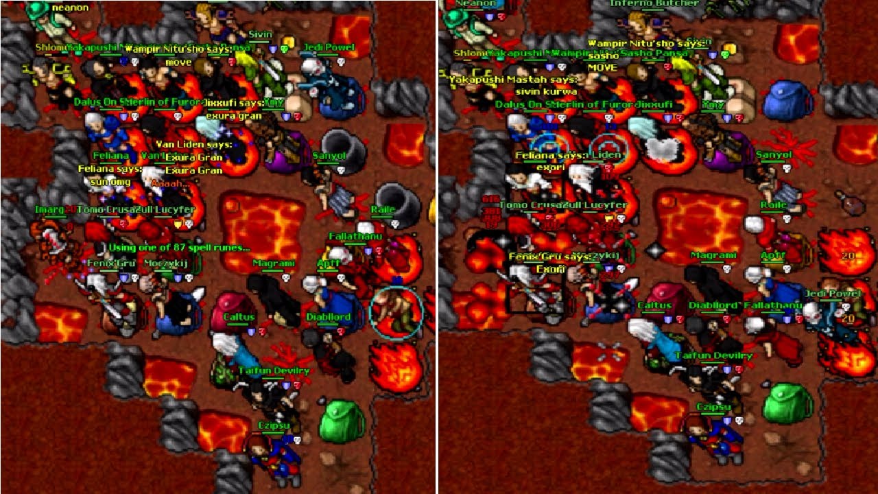Old Tibia - Taifun Devilry(Dusk~) destroying his Enemies(Vision) (Furora 2006 7.92)