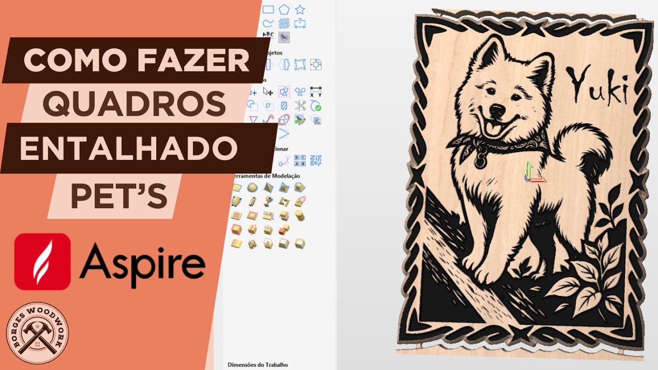 TUTORIAL ASPIRE: COMO FAZER QUADRO ENTALHADO PERSONALIZADO PET'S