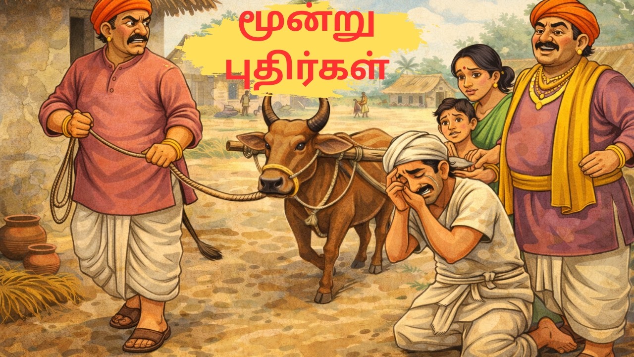 மூன்று  புதிர்கள்|Animated moral stories|Tamil village story