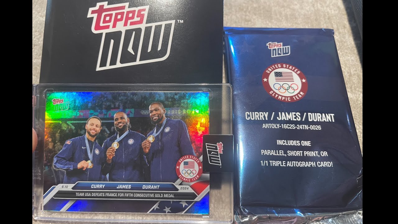 2024 TOPPS NOW #26 OLYMPICS LEBRON JAMES STEPH CURRY DURANT TEAM USA Variation #26SSP FOIL PACK 1/1?