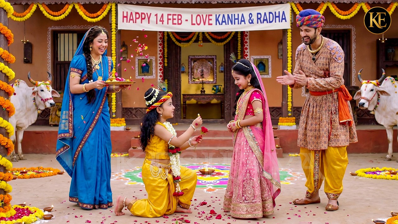 14 फरवरी पर कान्हा ने राधा को किया प्रपोज – देख खुश हुए मैया-बाबा! || YMKN || Shree Krishan leela