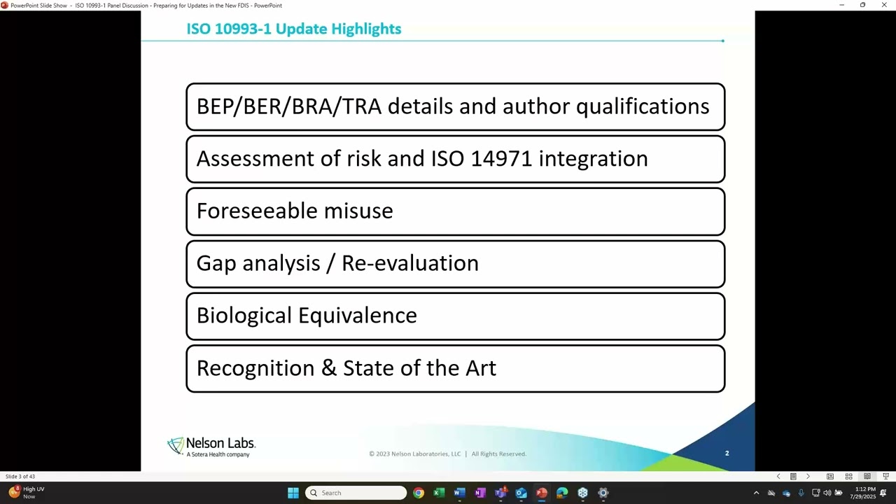ISO 10993-1 Panel Discussion: Preparing for Updates in the New FDIS