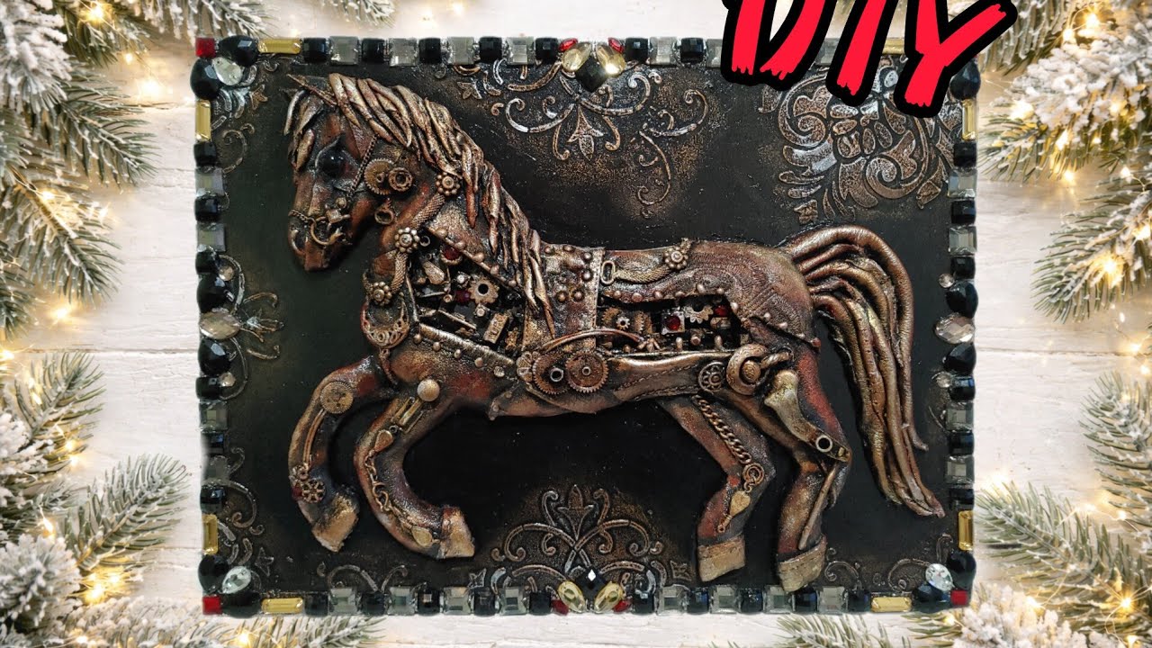 СТИМ ПАНК ЛОШАДКА🐎 панно/#diy 