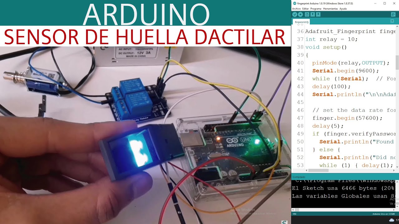 ARDUINO Sensor de Huella JM101B - Como activar Cerradura o Relay  y mostrar datos en Monitor Serial.