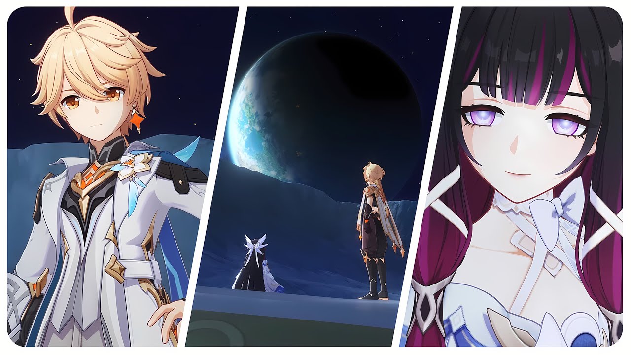 Traveler Visits the Moon and Gets his New Outfit (Cutscene) | Genshin Impact 6.3