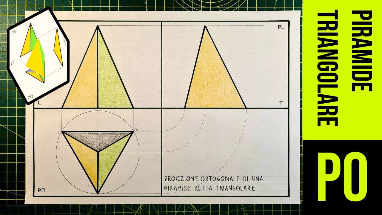 PROIEZIONE ORTOGONALE di una PIRAMIDE TRIANGOLARE RETTA
