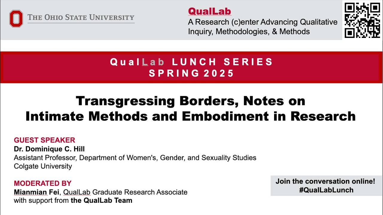 QualLab Lunch: Transgressing Borders, Notes on Intimate Methods and Embodiment in Research