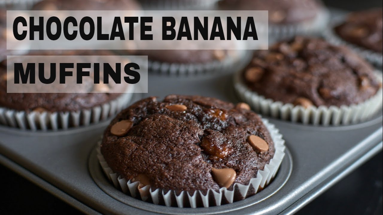 Moist Chocolate Banana Muffins Recipe | How to Make Chocolate Banana Muffins
