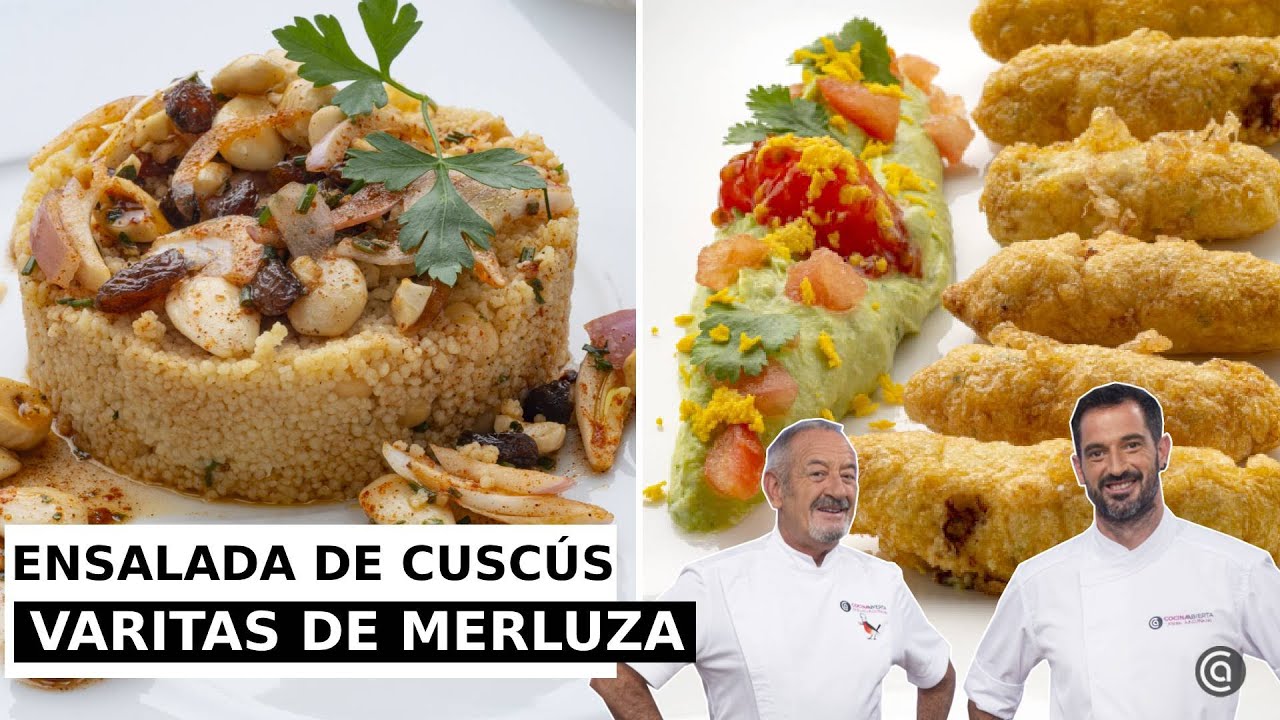 Ensalada de cuscús y garbanzos - Varitas de merluza // Joseba y Karlos Arguiñano