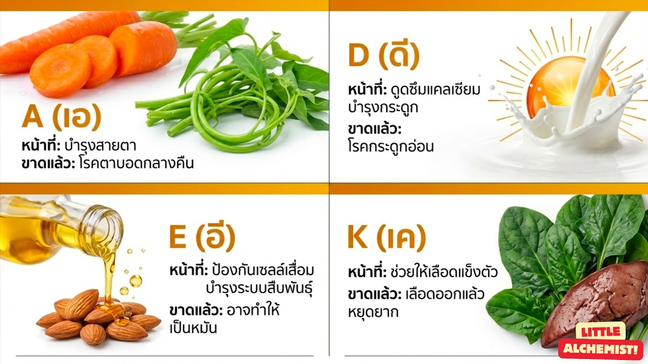 สรุปเรื่องวิตามิน การคำนวณสารอาหาร และการทดสอบสารอาหาร