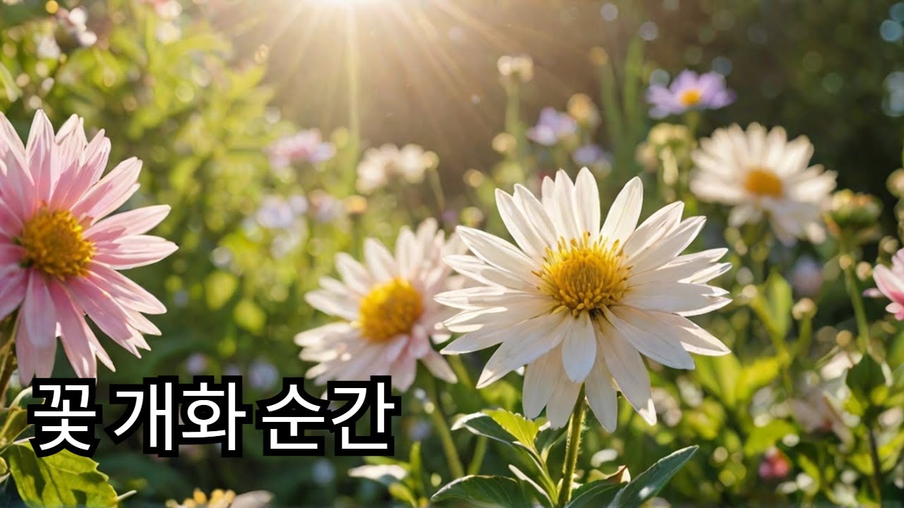 꽃 피는 시간 개화 동영상 장면 모음.