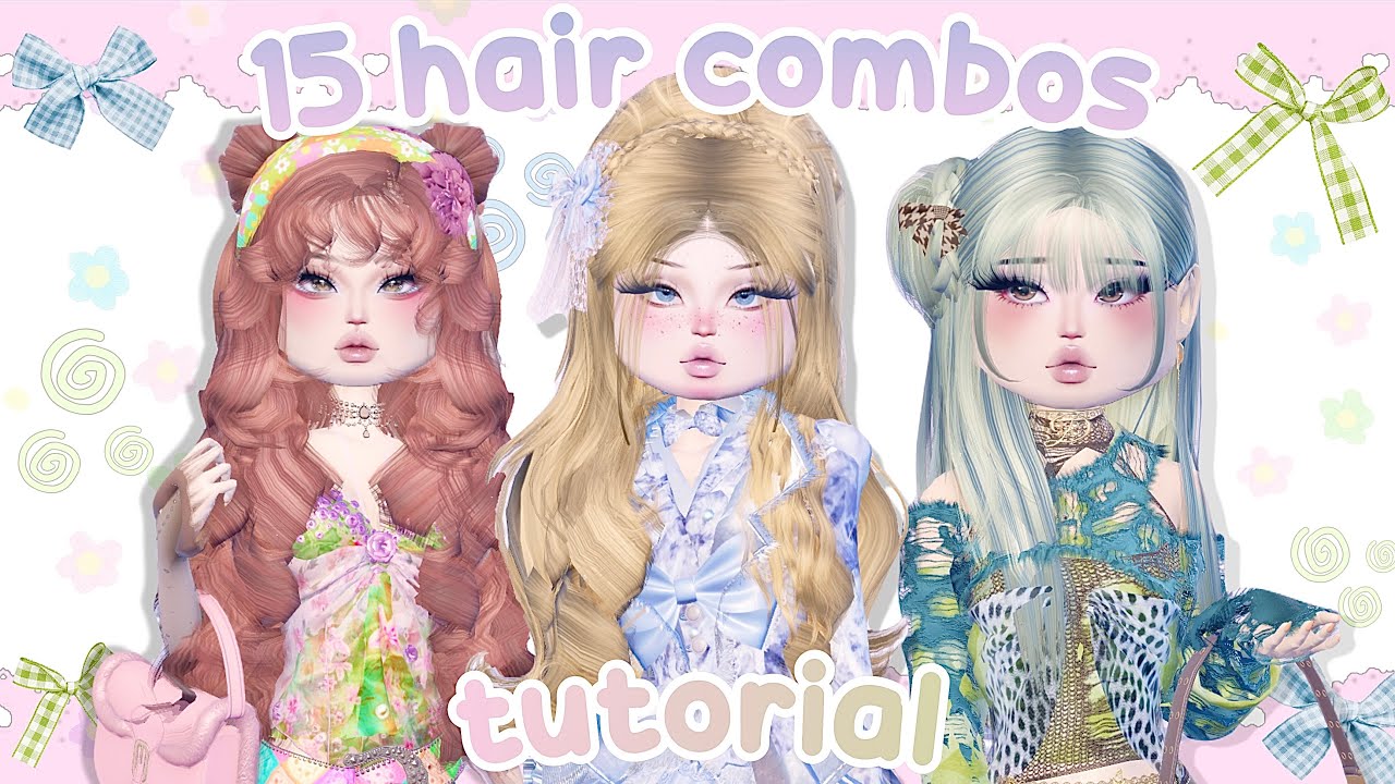 ˚₊۶ৎ˙⋆ 🍰 15 HAIR COMBO TUTORIALS IN DRESS TO IMPRESS | ROBLOX
