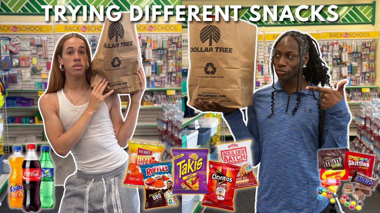 Trying DIFFERENT Dollar Tree Snacks BLINDFOLDED