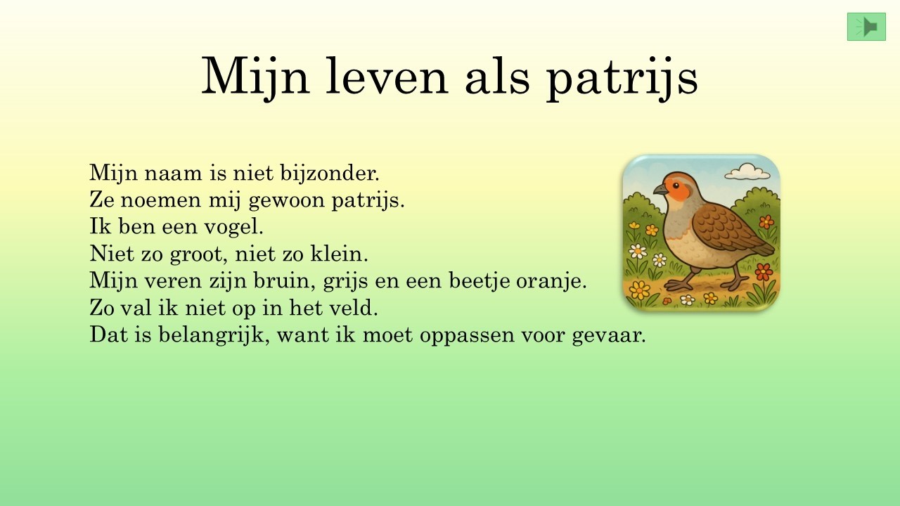 Mijn leven als patrijs