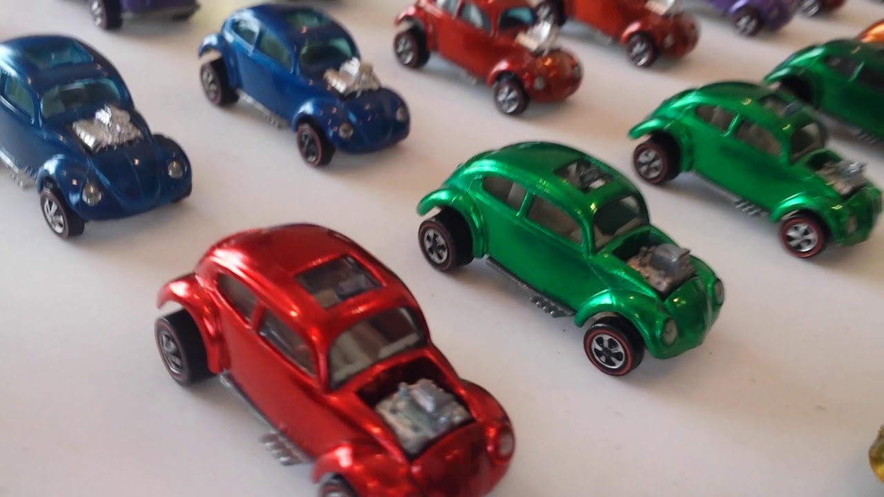 An up close look at my redline Hotwheels VW Bug collection