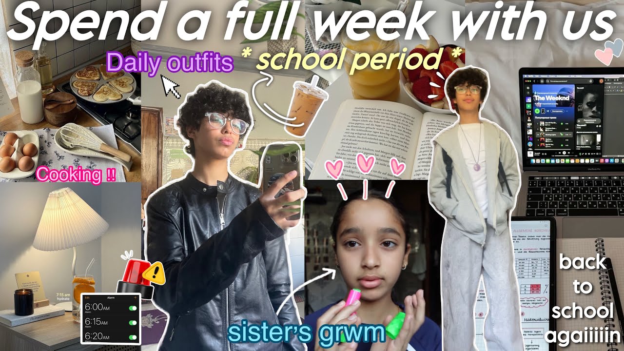 A FULL WEEK WITH US AS STUDENTS📌📚|اجيو دوزوا معنا سيمانة في حياتنا فوقت المدرسة🧘🏻‍♂️📆(life,school..)
