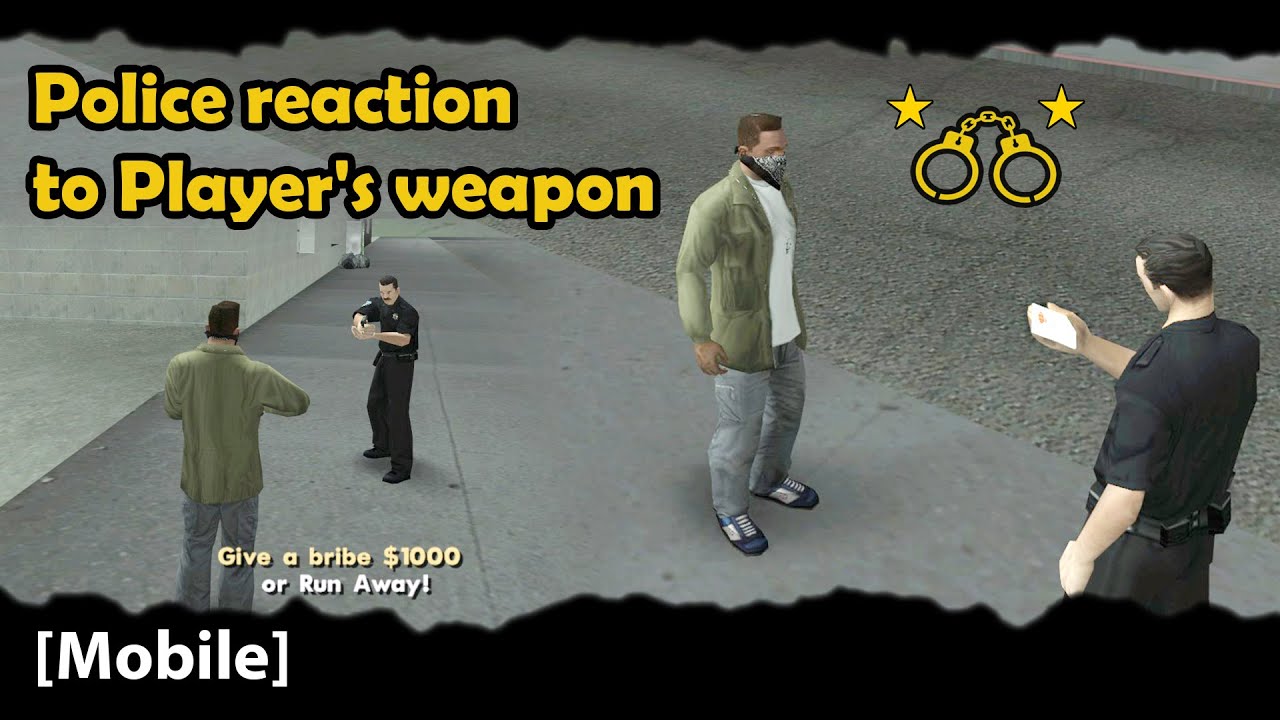 GTA San Andreas [Mobile] Reakcja policji na modyfikację broni gracza