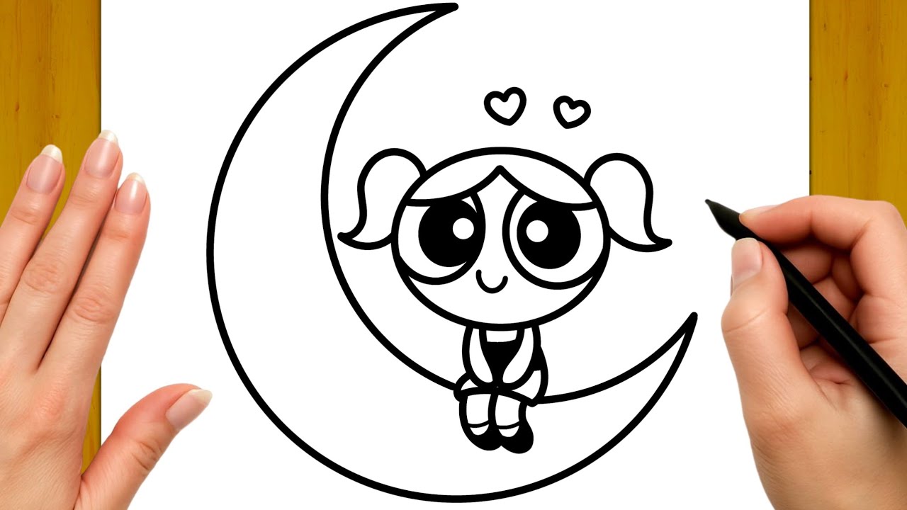 رسم فتاة القوة كيوت خطوة بخطوة | رسومات رمضان 2026 | رسم سهل || Draw Cute Powerpuff Girl 