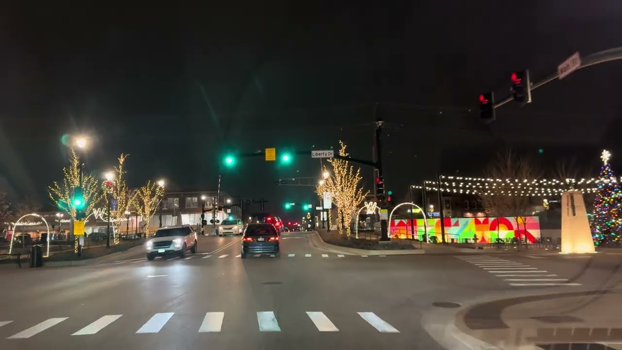 Night drive Wheaton, IL 4k