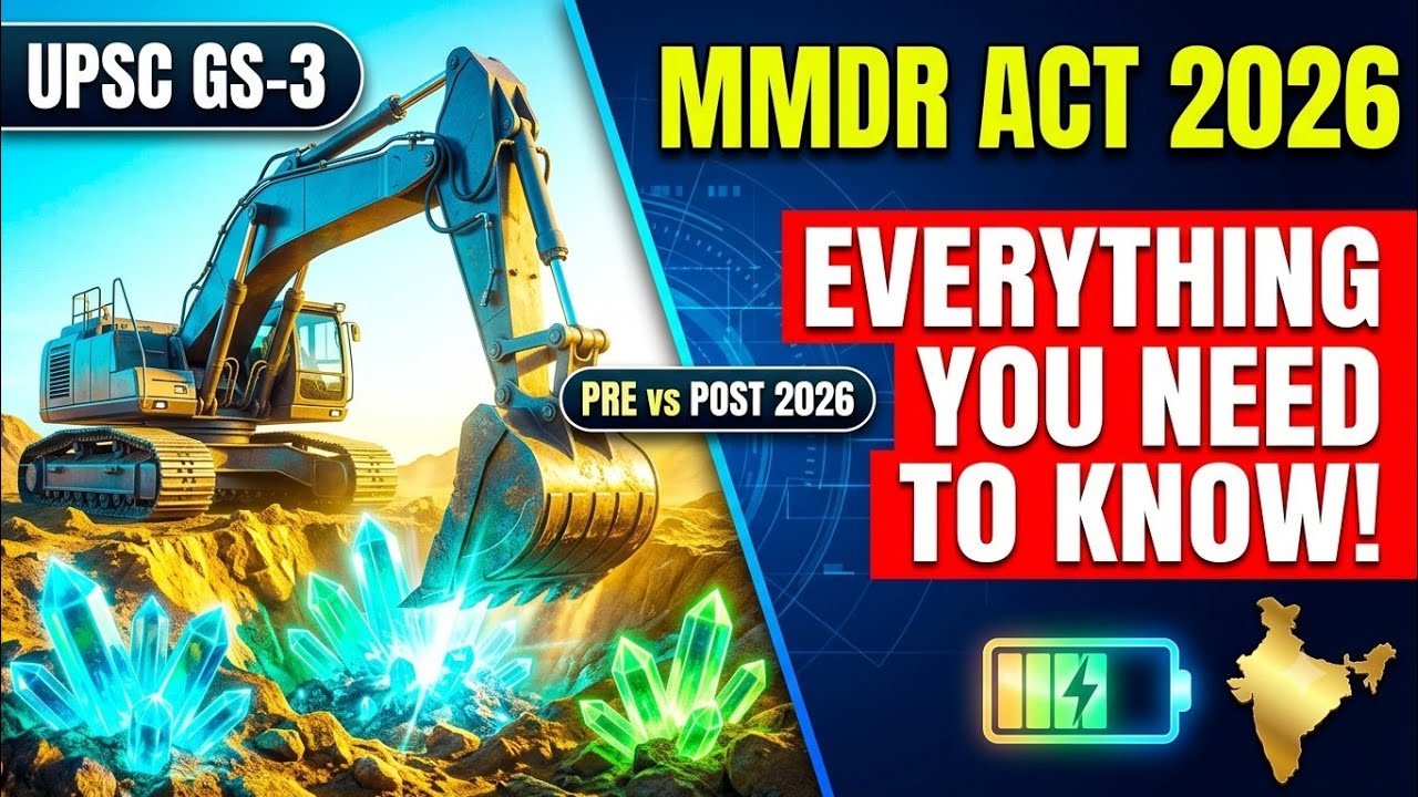 MMDR Act 2026: Everything You Need to Know! | NEW MINING LAWS 2026!#UPSC #MMDRAct2026 #MMDRAct 