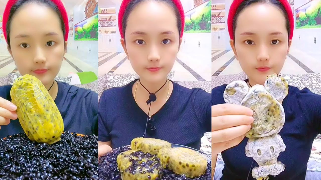 Chinese Passion Fruit Grain Mix ASMR Eating Show #18