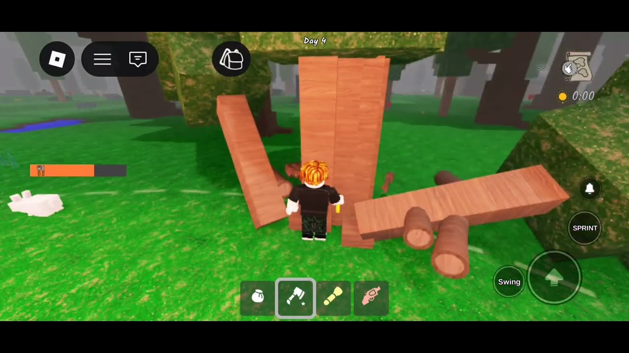 My first 10 days survived in 99 nights in the forest in roblox
